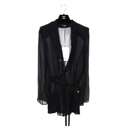 CHANEL Sheer Black Blouse&nbsp;