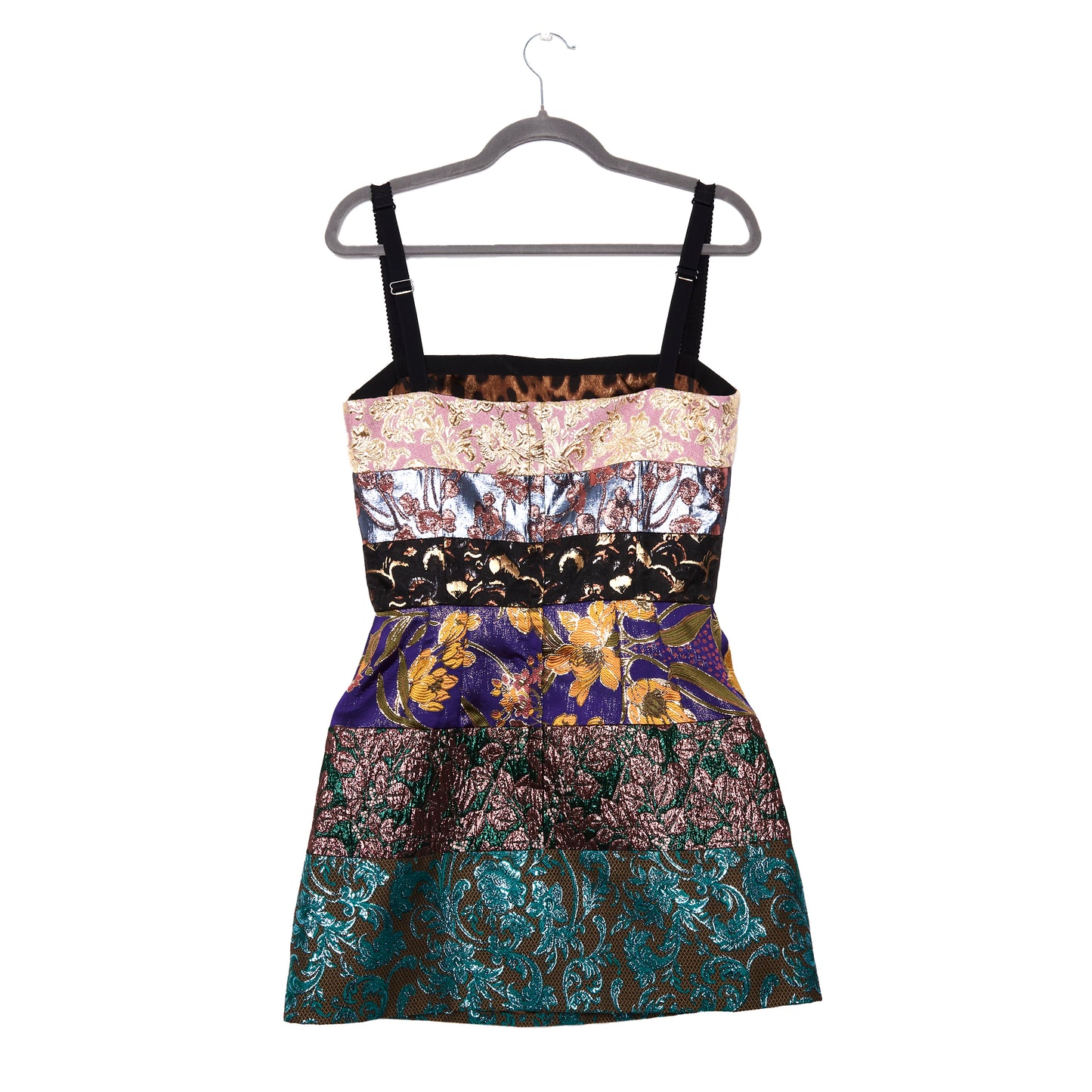 DOLCE & GABBANA Multicolor Brocade Flared Mini Dress 42