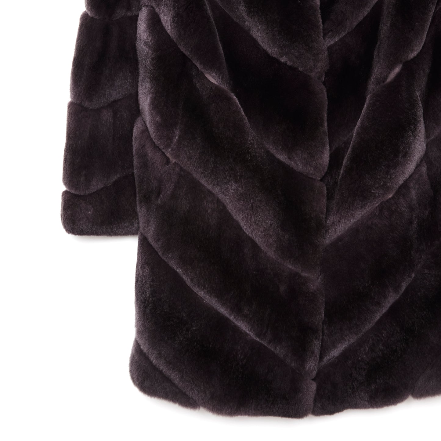 YVES SALOMON Brown Rex Rabbit Coat