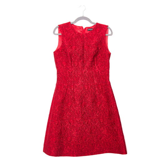 DOLCE & GABBANA Floral Jacquard Mini Dress - Red