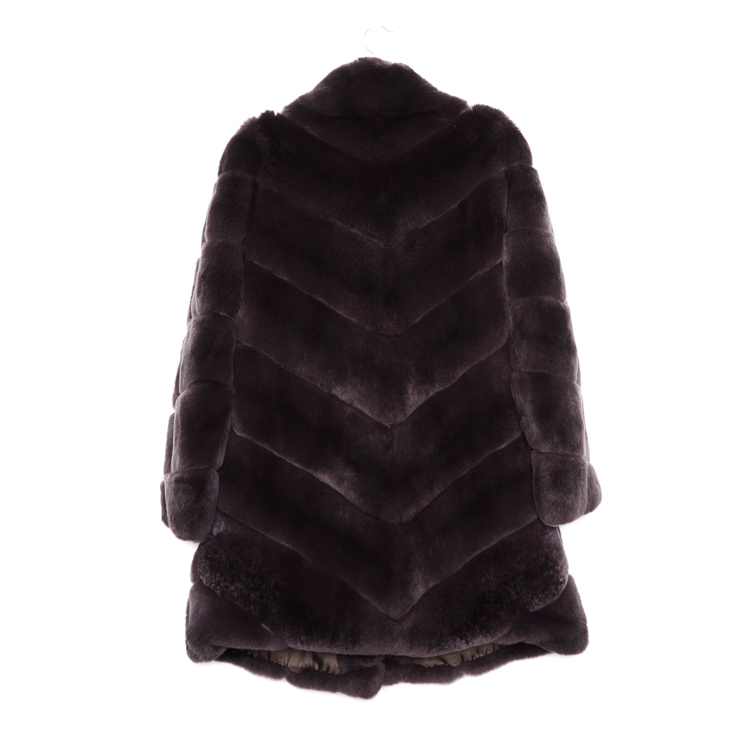 YVES SALOMON Brown Rex Rabbit Coat