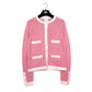 CHANEL Pink & White Cashmere Cardigan Jacket
