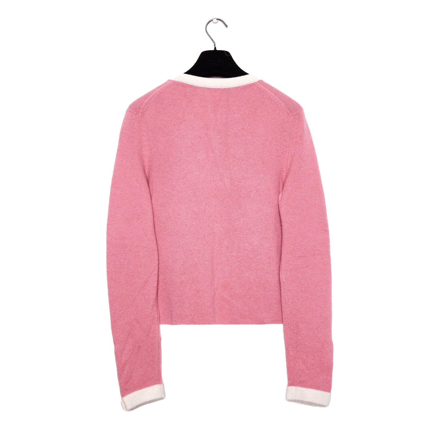 CHANEL Pink & White Cashmere Cardigan Jacket