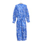 OROTON Map-Print Silk Midi Shirtdress 14