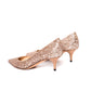 JIMMY CHOO Gold Glitter Romy Pumps 38.5