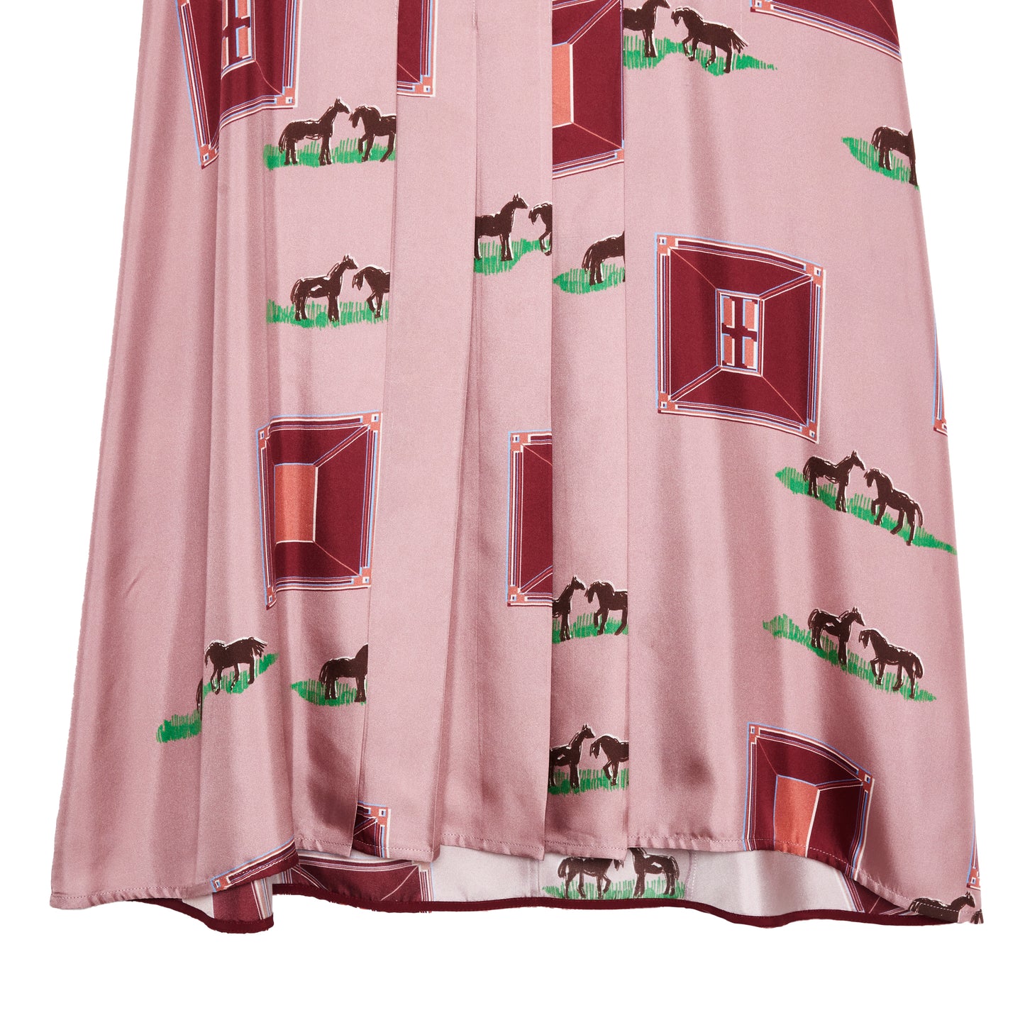 VICTORIA BECKHAM Horse Print Pleated Skirt