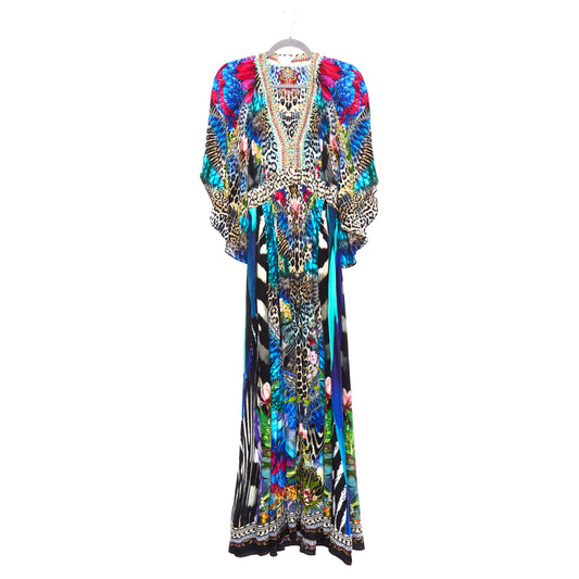 CAMILLA Long Dress with Smocked Waist Cafe Nairobi S