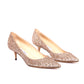 JIMMY CHOO Gold Glitter Romy Pumps 38.5