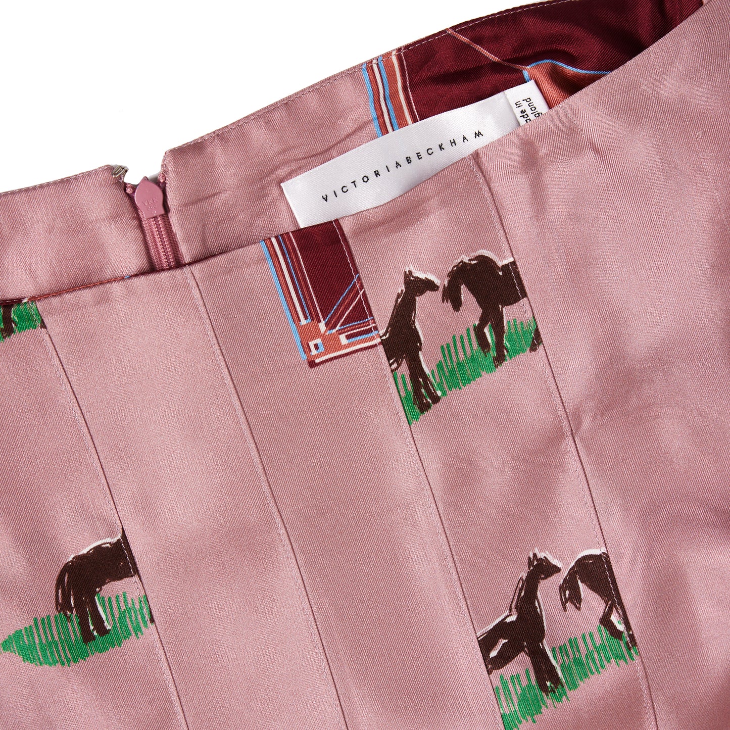 VICTORIA BECKHAM Horse Print Pleated Skirt