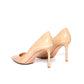 JIMMY CHOO Beige Patent Leather Anouk Pointed Toe Pumps 38.5