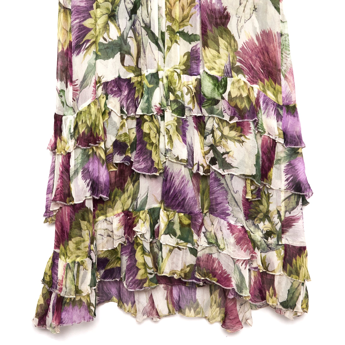 GUCCI Silk Thistle Print Dress 42