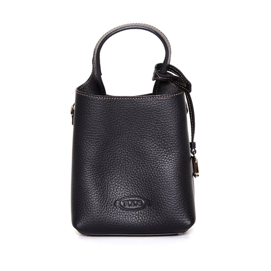TOD’s Logo Micro Leather Tote - Black