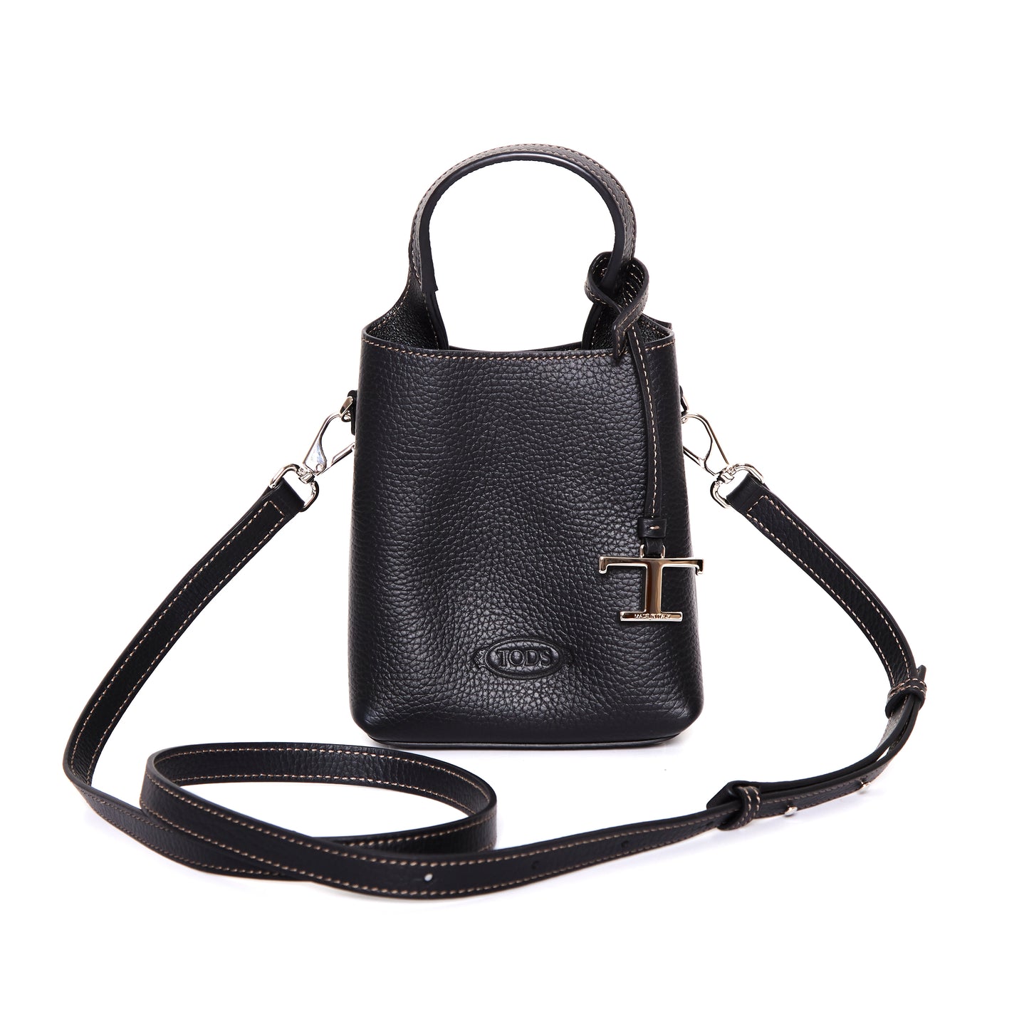 TOD’s Logo Micro Leather Tote - Black
