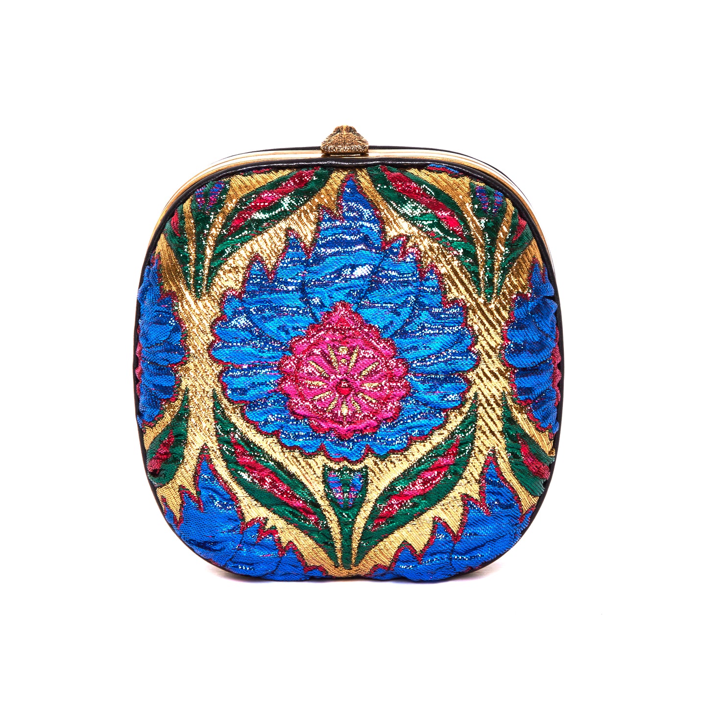 GUCCI Brocade Pearl Bow Sandy Flow Chain Clutch
