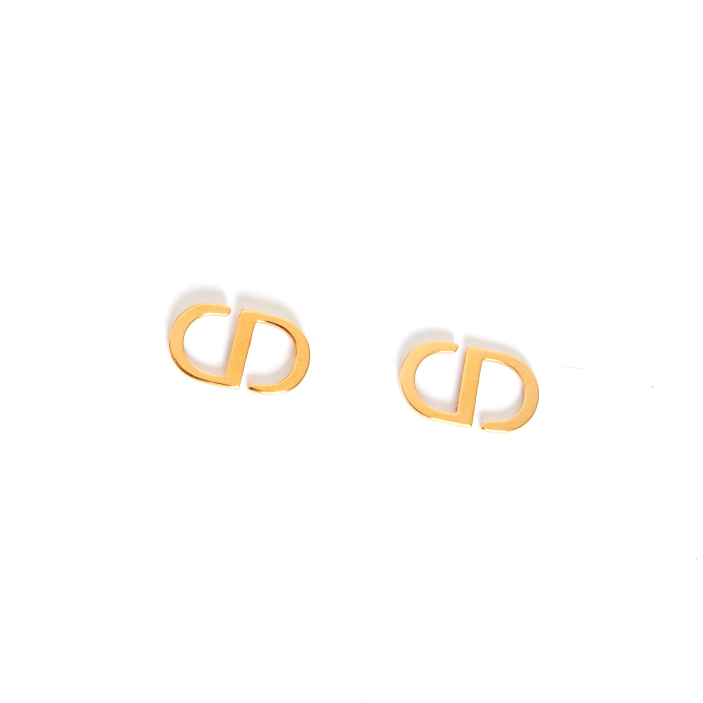 DIOR Metal Petit CD Stud Earrings Gold