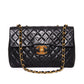 CHANEL Vintage Jumbo Black Lambskin Classic Single Flap Bag