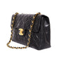 CHANEL Vintage Jumbo Black Lambskin Classic Single Flap Bag