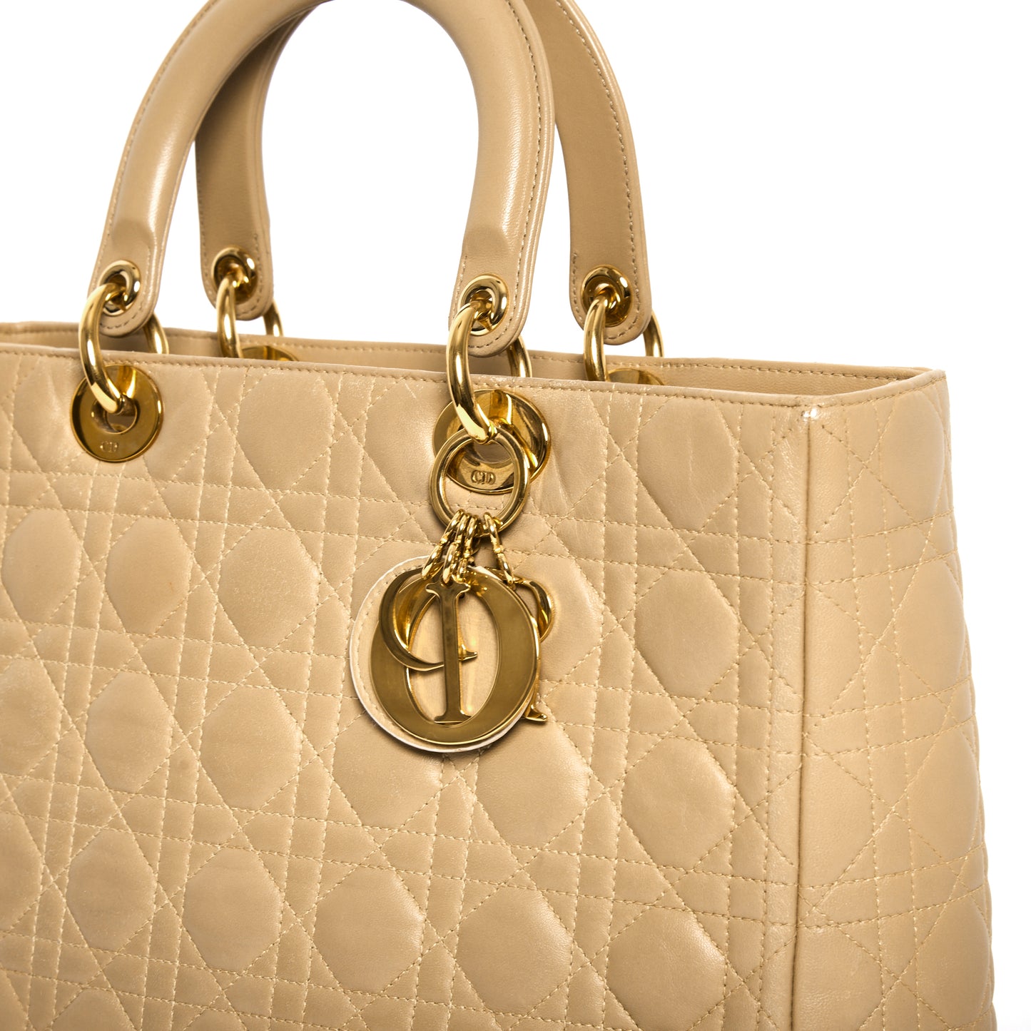 DIOR Lady Dior Beige Handbag