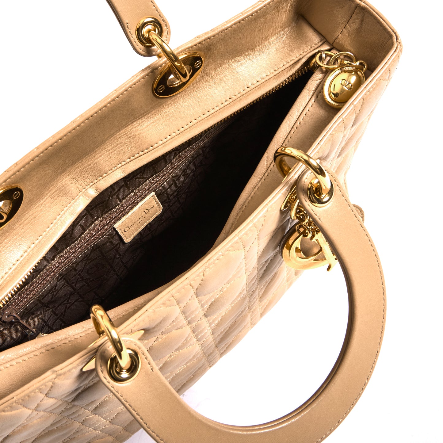 DIOR Lady Dior Beige Handbag
