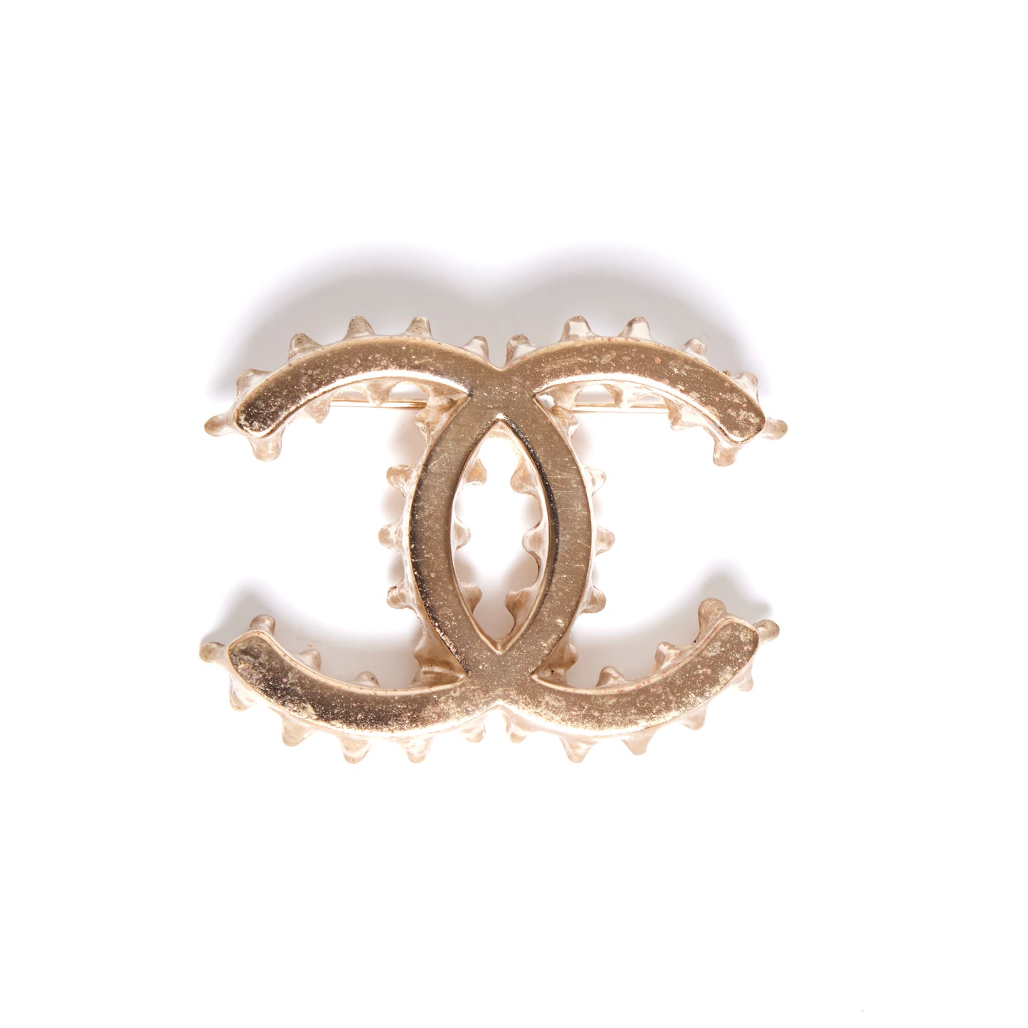 CHANEL Soda Cap CC Brooch Silver