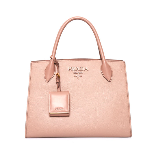 PRADA large monochromatic tote in blush pink