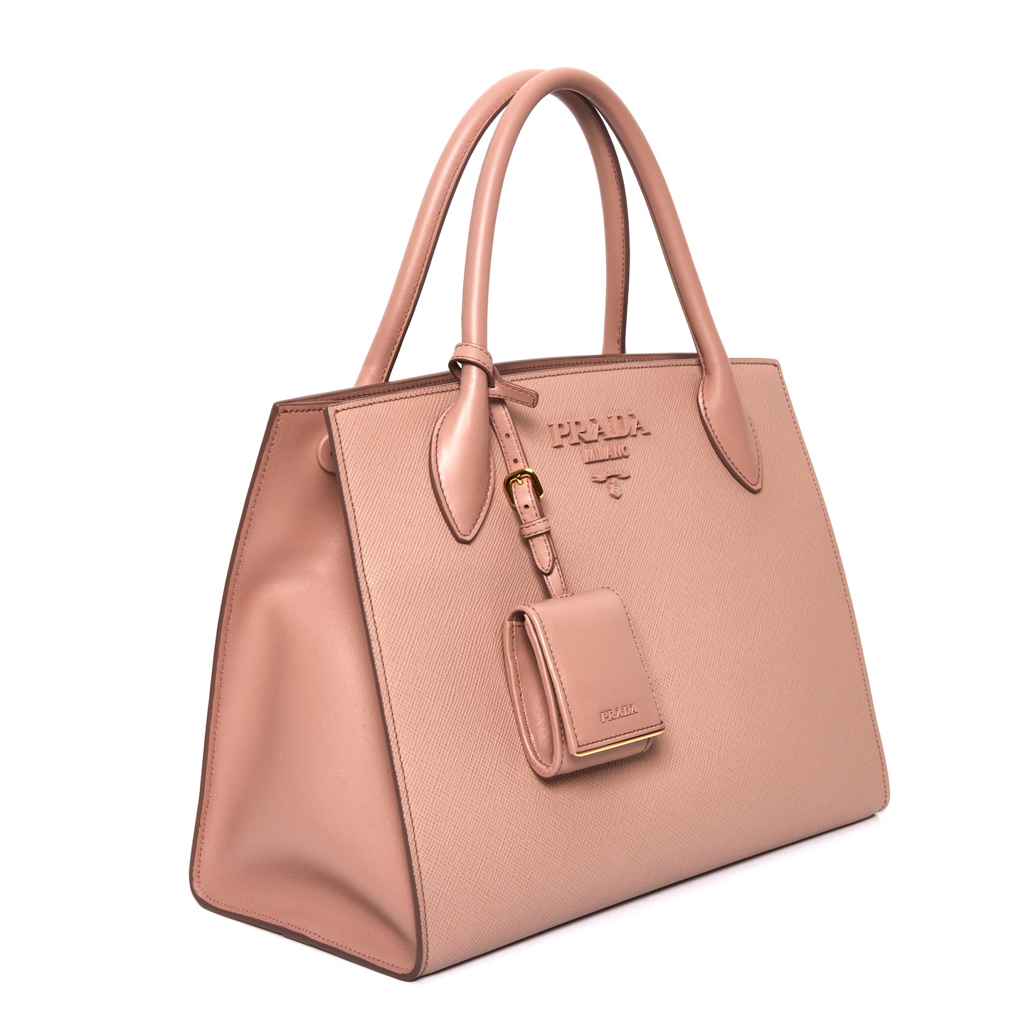 PRADA large monochromatic tote in blush pink