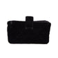 CHANEL Vintage Black Matelasse Velvet / Velour No 14 Card Pouch