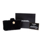 CHANEL Vintage Black Matelasse Velvet / Velour No 14 Card Pouch