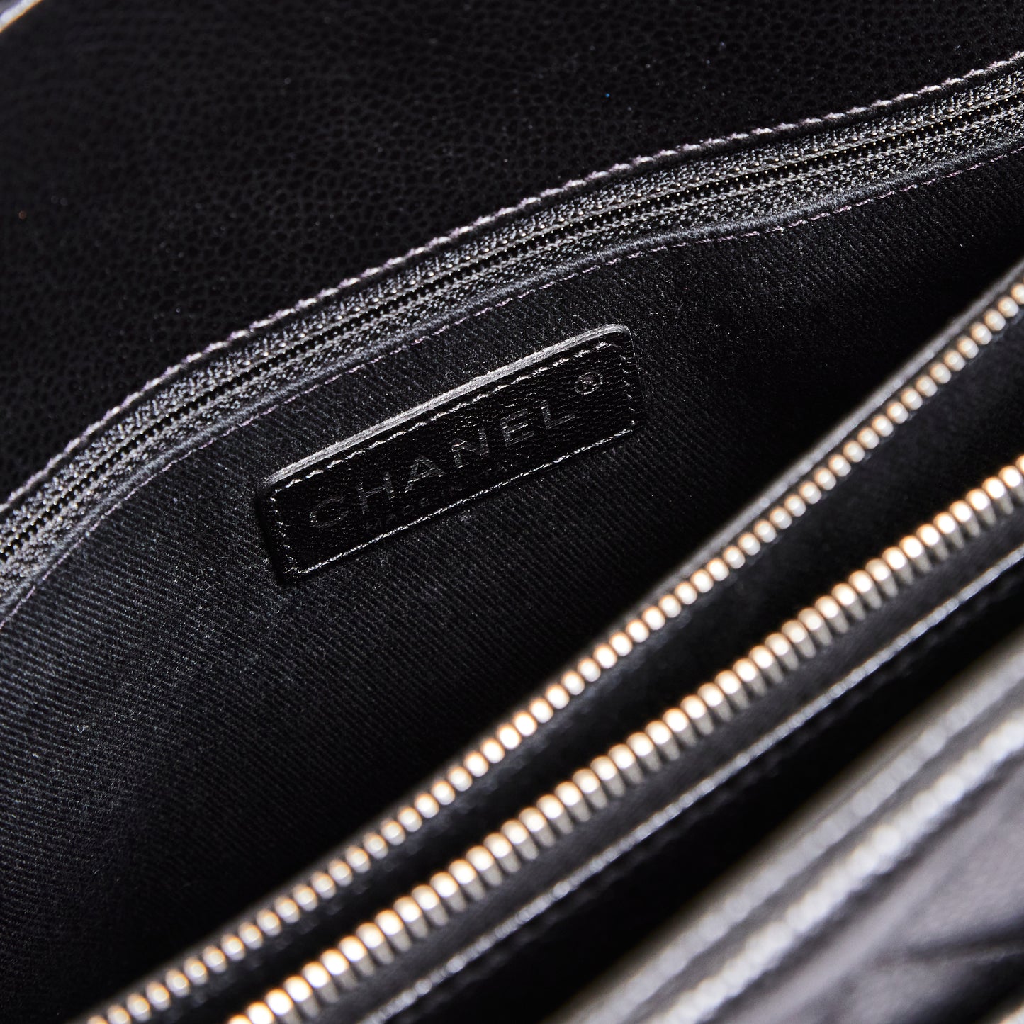 CHANEL Matelasse CC Timeless Tote Bag Black Caviar Leather