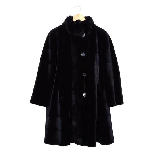 MAXIMILIAN midnight navy blue reversible Chinchilla and Mink coat