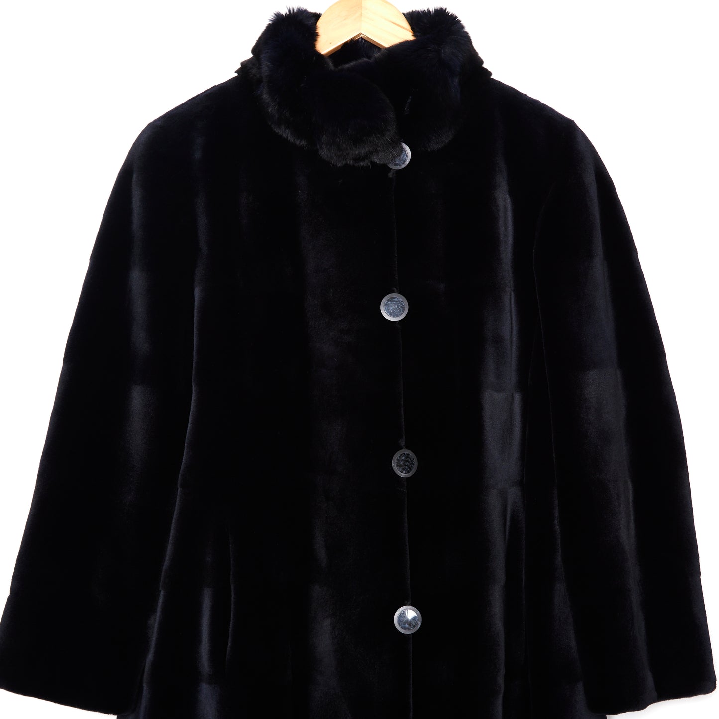 MAXIMILIAN midnight navy blue reversible Chinchilla and Mink coat