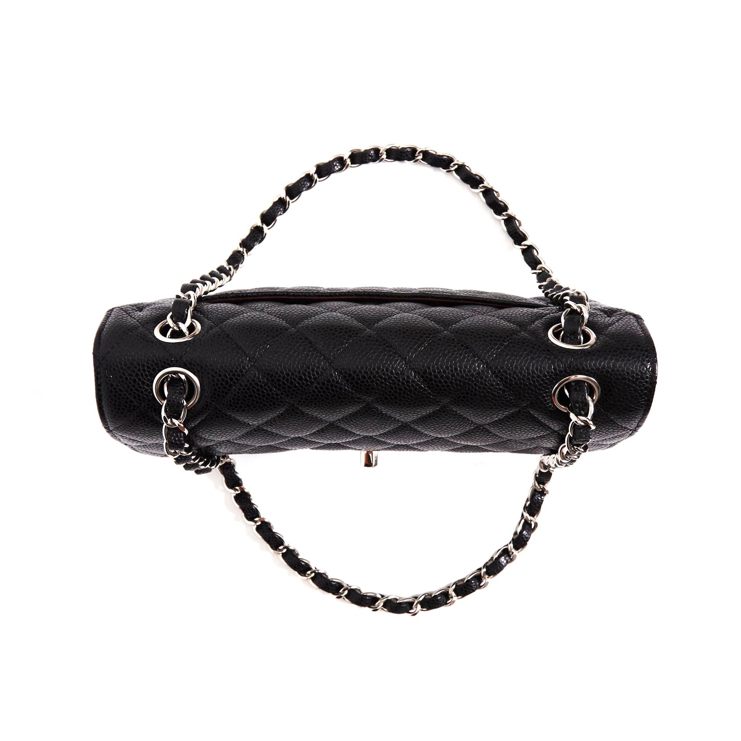 CHANEL 11.12 Classic black flap bag in caviar leather